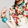 Retro Flower Pattern Black Dress – Image 2