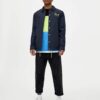 Navy blue coach jacket with neon detail – Image 2